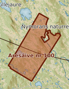 Kartutsnitt över Aresåive nr 100