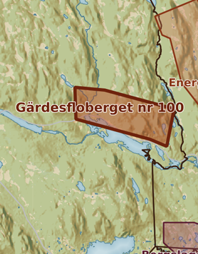 Kartutsnitt över Gärdesfloberget nr 100
