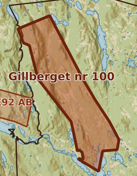 Kartutsnitt över Gillberget nr 100
