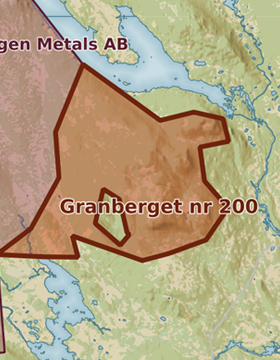 Kartutsnitt över Granberget nr 200