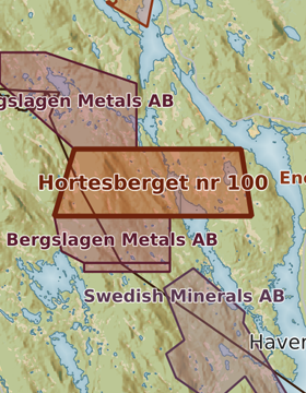 Kartutsnitt över Hortesberget nr 100