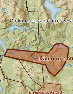 Kartutsnitt över Kälen nr 100