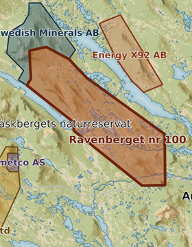 Kartutsnitt över Ravenberget nr 100