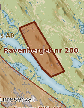 Kartutsnitt över Ravenberget nr 200