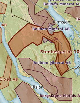 Kartutsnitt över Stenberget nr 100